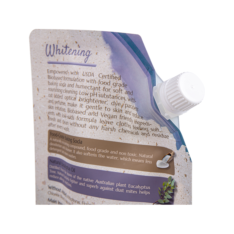 Worek na detergent do prania z wylewką i właściwościami uszczelniającymi Worek na detergent do prania z wylewką i właściwościami uszczelniającymi